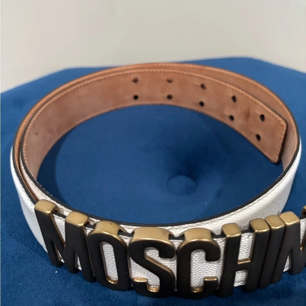 Moschino White Belt size 44